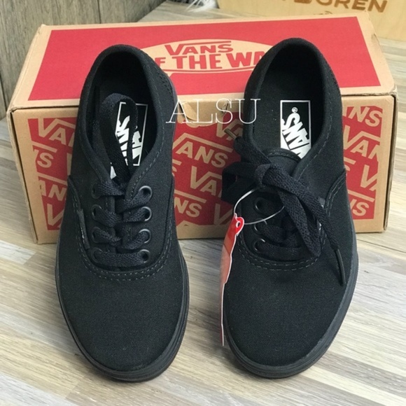 NWT VANS Authentic Lo Pro Black Black Kid’s - Picture 2 of 7